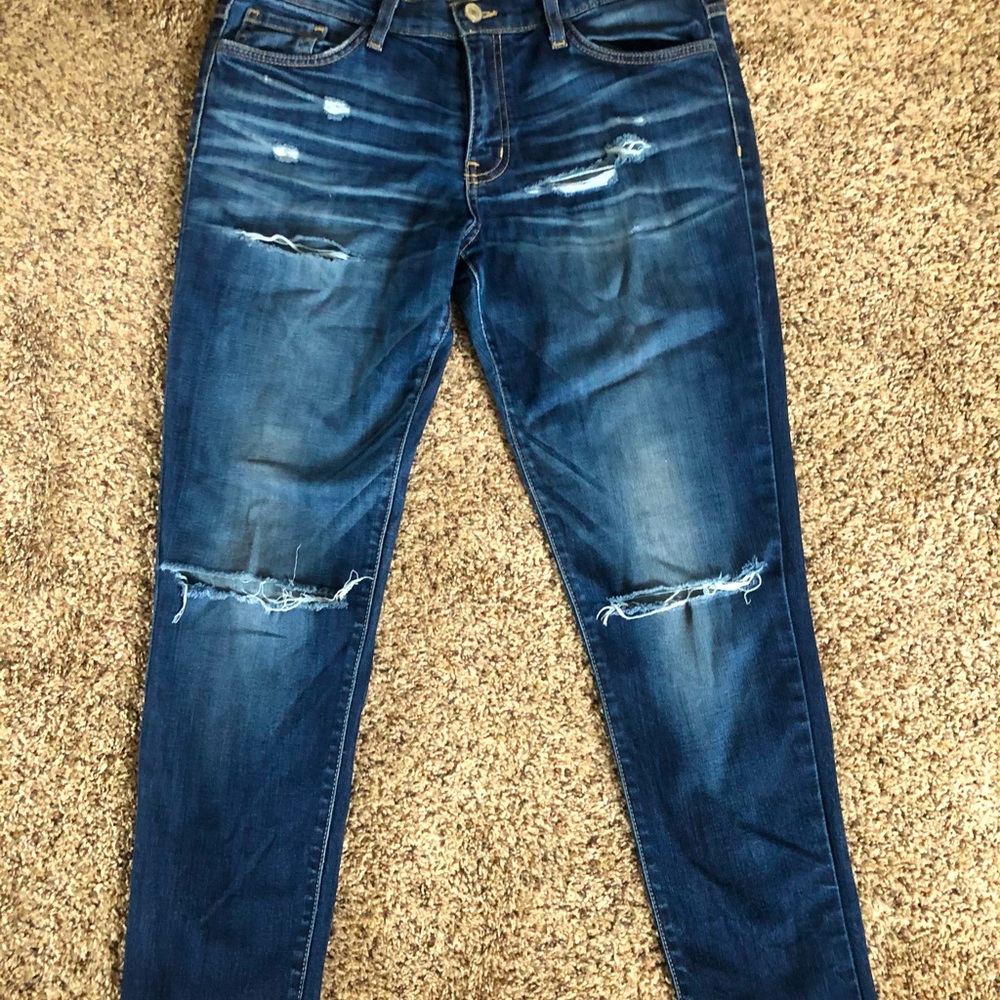 Destructed flying monkey girlfriend jeans